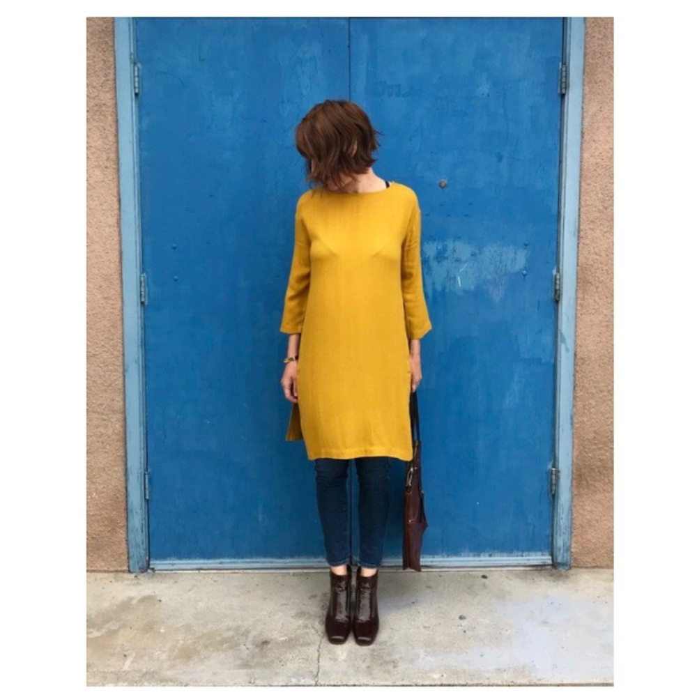 Black Crane Mustard yellow tunic top totokaelo